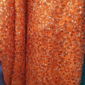 Tricot buclat cu paiete, oranj