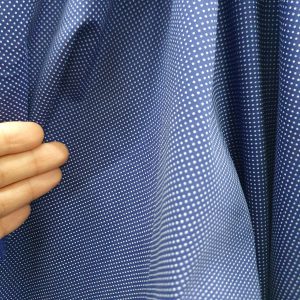 Material amestec bumbac albastru cu picatele