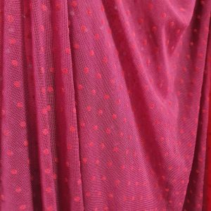 Tul elastic grena cu bulinute catifelate