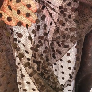 Tul negru fin cu buline negre