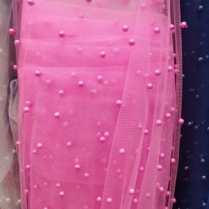 Tul roz cu perle