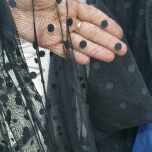 Tul elastic negru cu buline
