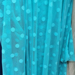 Tul elastic turcoaz cu buline