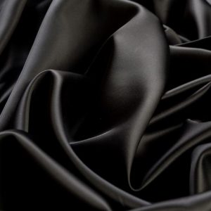Satin fin elastic negru