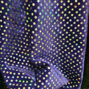 Catifea elastica mov, buline argintii holografice