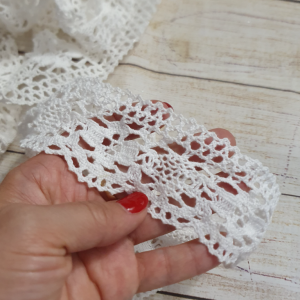 Banda dantela bumbac alb