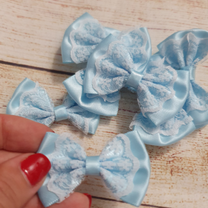 Funde satin bleu dantela 5 buc