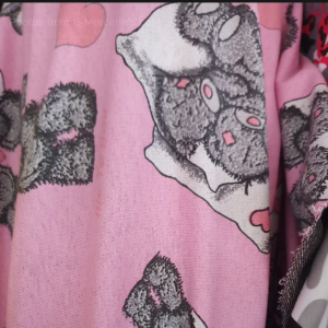 Jerse (bumbac elastic) roz cu ursuleti