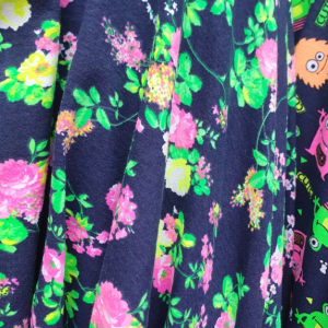 Jerse (bumbac elastic) Flowers