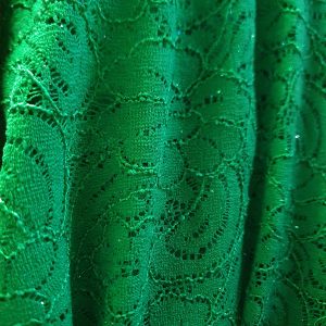 Dantela cu sclipici verde smarald