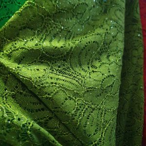 Dantela cu sclipici verde kaki