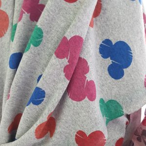 Jerse (bumbac elastic) gri cu Mickey