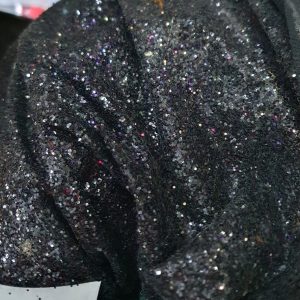 Tul cu sclipici mare negru