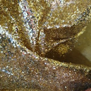 Tul cu sclipici mare auriu