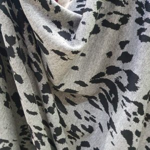 Tricot plin, gri, animal print