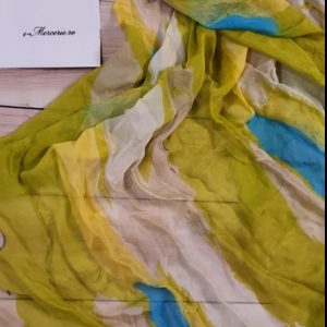 Mătase naturala imprimata voal, cupon