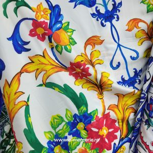 Satin fin imprimeu Italia Floral