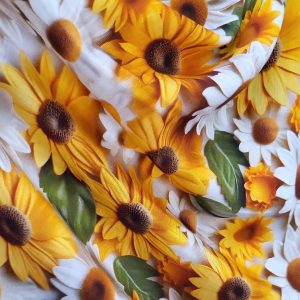 Tesatura imitatie in, imprimeu sunflower