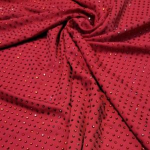 Lycra plin rosu cu strasuri cupon