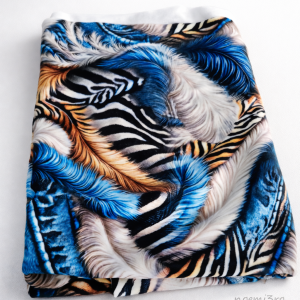 Catifea elastica super soft denim zebra cupon