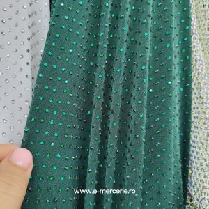 Lycra cu strasuri verde inchis